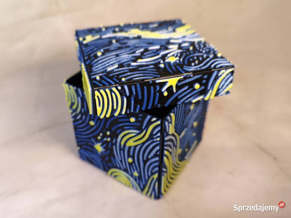 Dekoracyjne pudełko z nadrukiem 3D geometryczny Rękodzieło Kielce