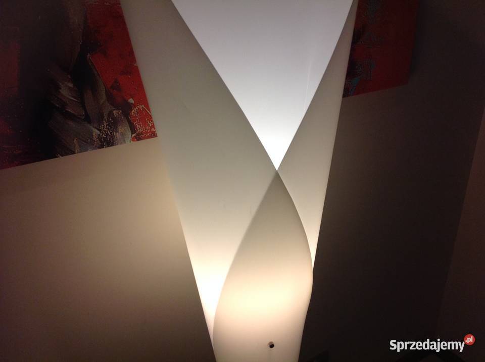 Biała Lampa Stojąca Pokojowa Rożek biały Oświetlenie Nowa Sól