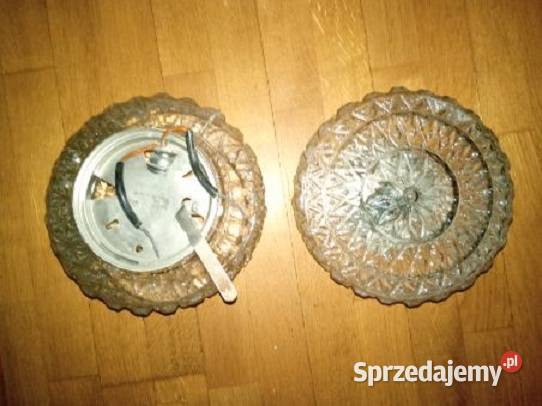 Klosze do plafonu POLAM 3 klosze PRL szkło Łódź