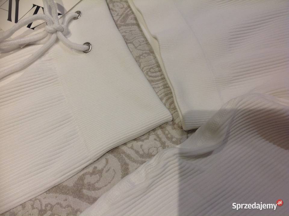 Komplet Biały Damski S Prążek NOWY