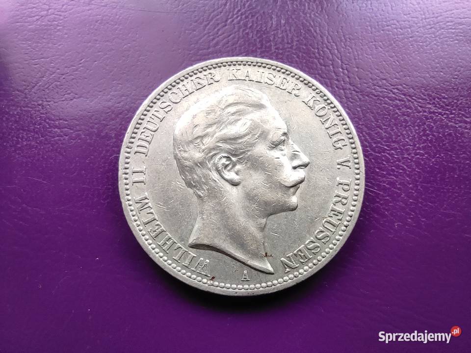 Moneta PRUSY 3 MARKI 1910 A Srebro Rzadkość
