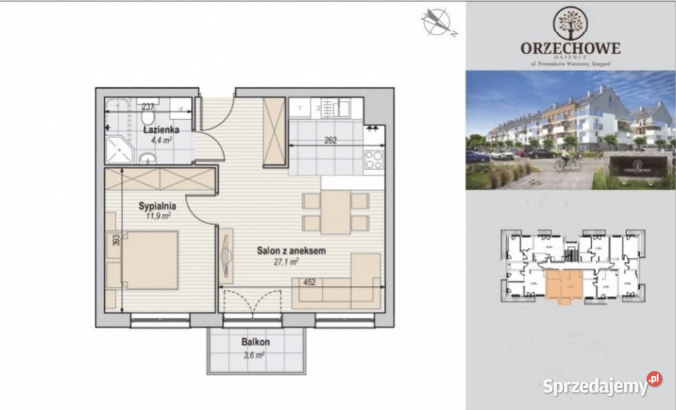 Nowoczesne 2 pokoje gotowe do wprowadzenia Piętro 2 Stargard sprzedam