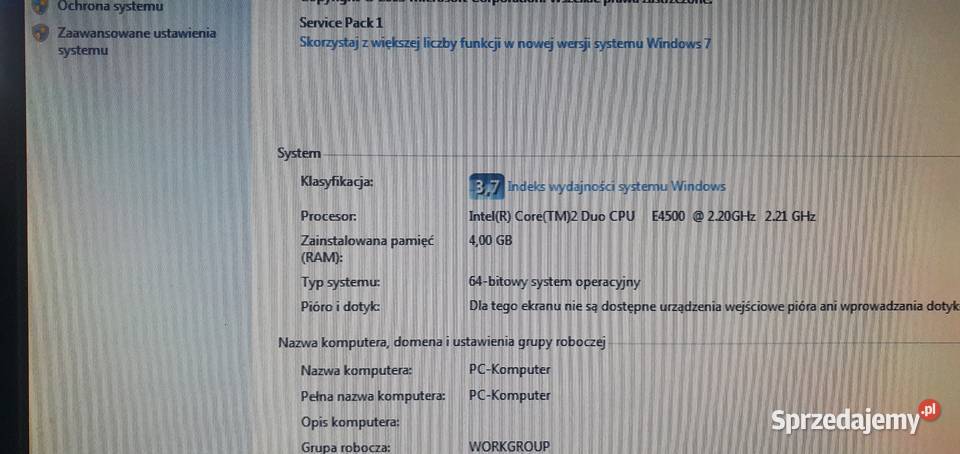 Komputer stacjonarny C2D E45004GB160GeForce 6600 Pamięć RAM 4 Warszawa