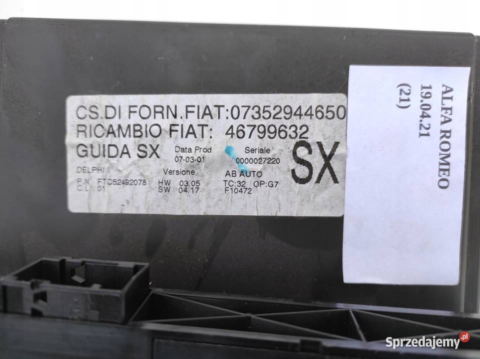 PANEL ŚRODKOWY NAWIEWU ALFA ROMEO 147 937 3D Wyposażenie wnętrza Nowy Tomyśl