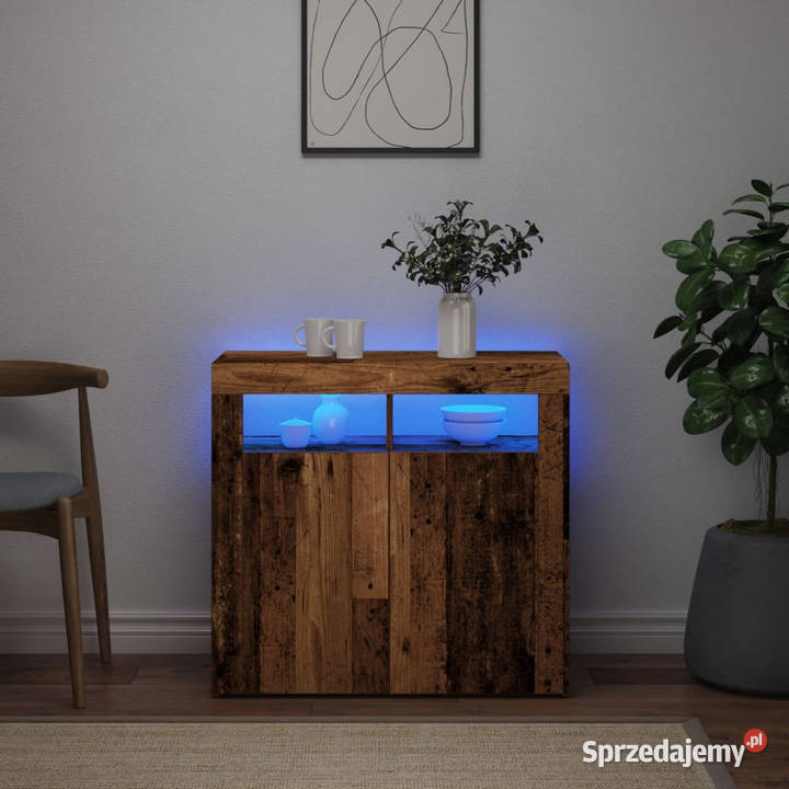 Szafka z oświetleniem LED stare drewno 80x35x75 Warszawa