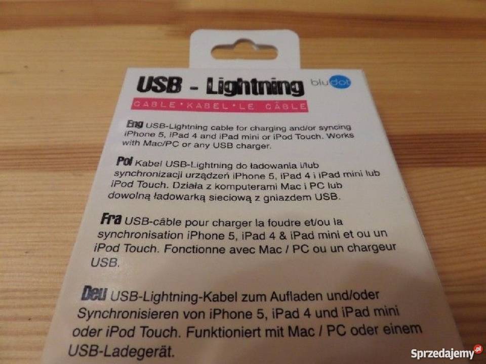 Nowy kabel Lighting Apple iPhone iPad czarny Warszawa sprzedam
