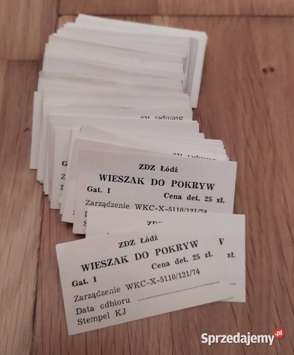 71 ETYKIETY PRODUKTU WIESZAK DO POKRYW OK 100 sprzedam