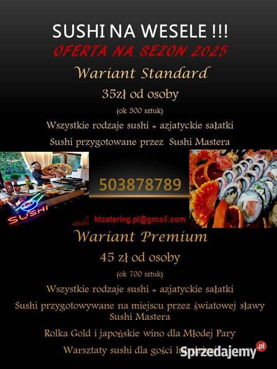 sushi na wesele live sushi event sushi warsztaty mazowieckie Warszawa