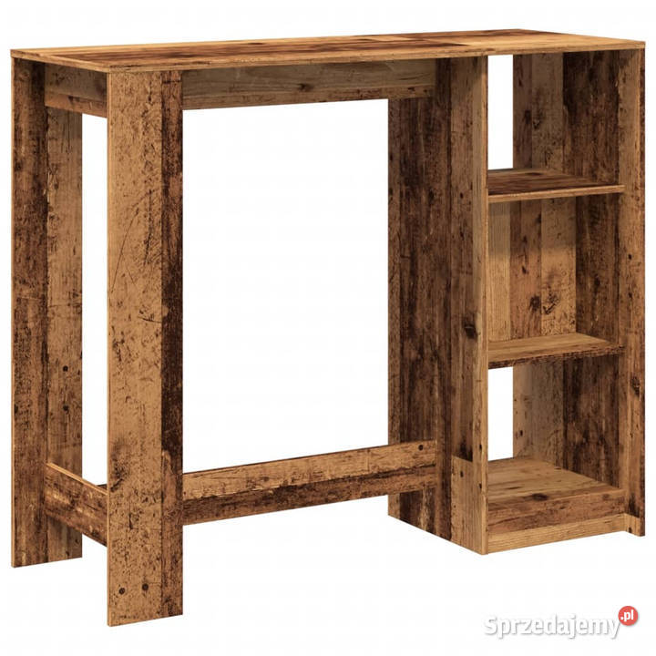 Stolik barowy z regałem stare drewno 124x46x1035 Warszawa