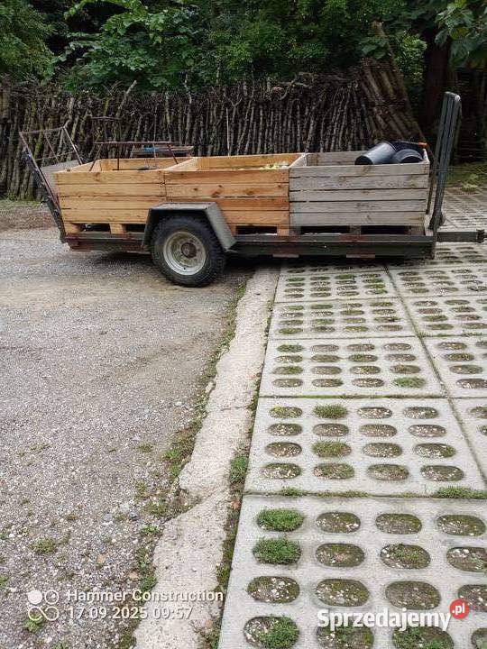 Przyczepa sadownicza na 3 skrzyniopalety Gierlachów