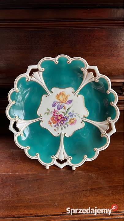 Patera z bukietem Ilmenau Made in Germany Porcelana i szkło Gdańsk