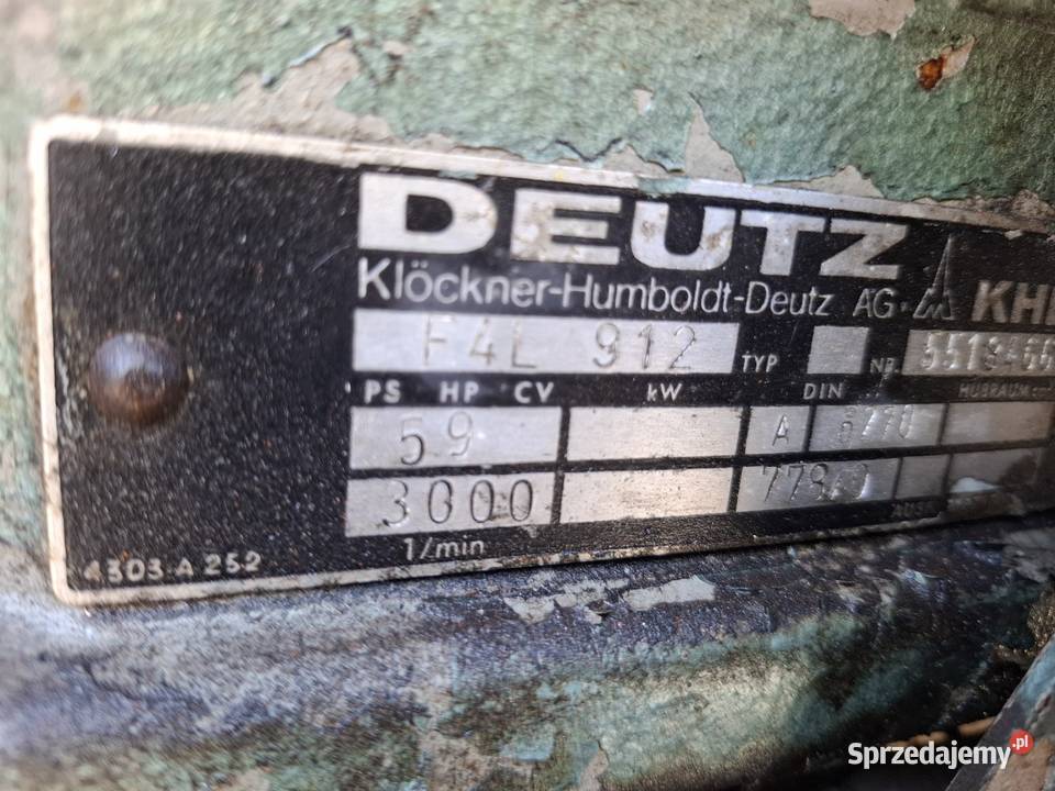 Silnik Deutz F4L 912 z Agregatu możliwość
