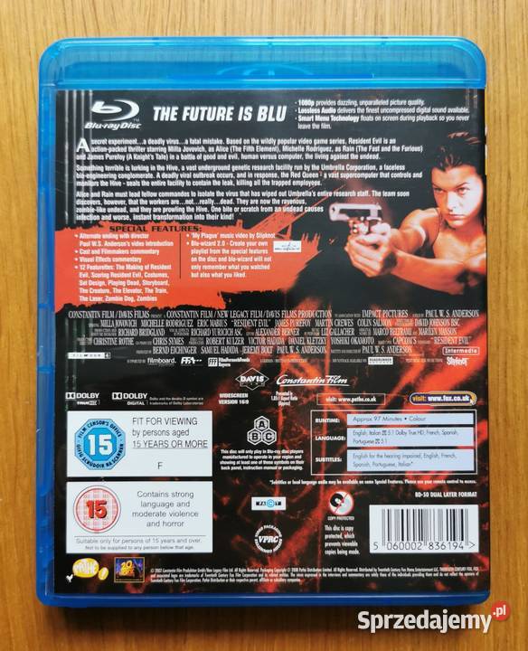 Resident Evil Bluray En 2002 Mila Jovovich Parzęczew