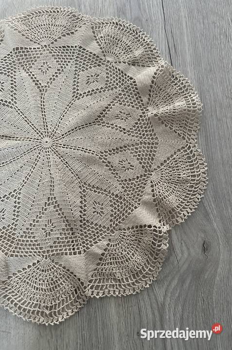 Serweta szydełko śr 45 cepły beż beżowy Łódź