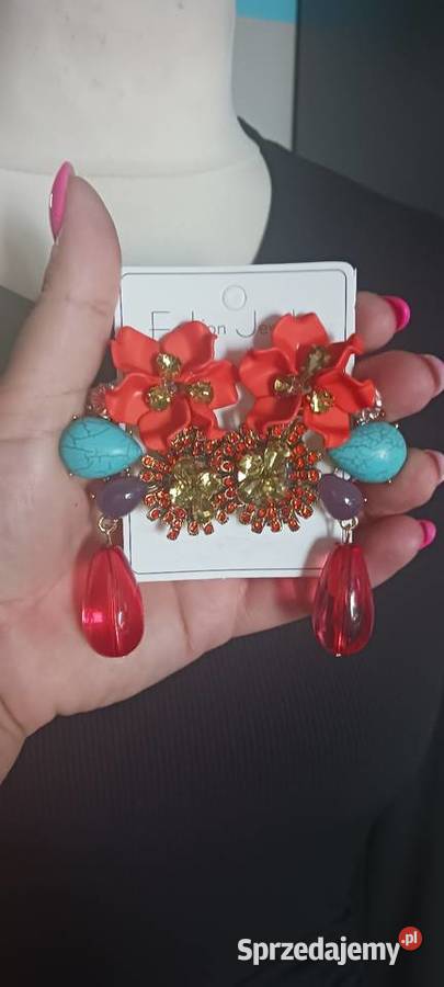 Kolczyki kolorowe Ostrowąs