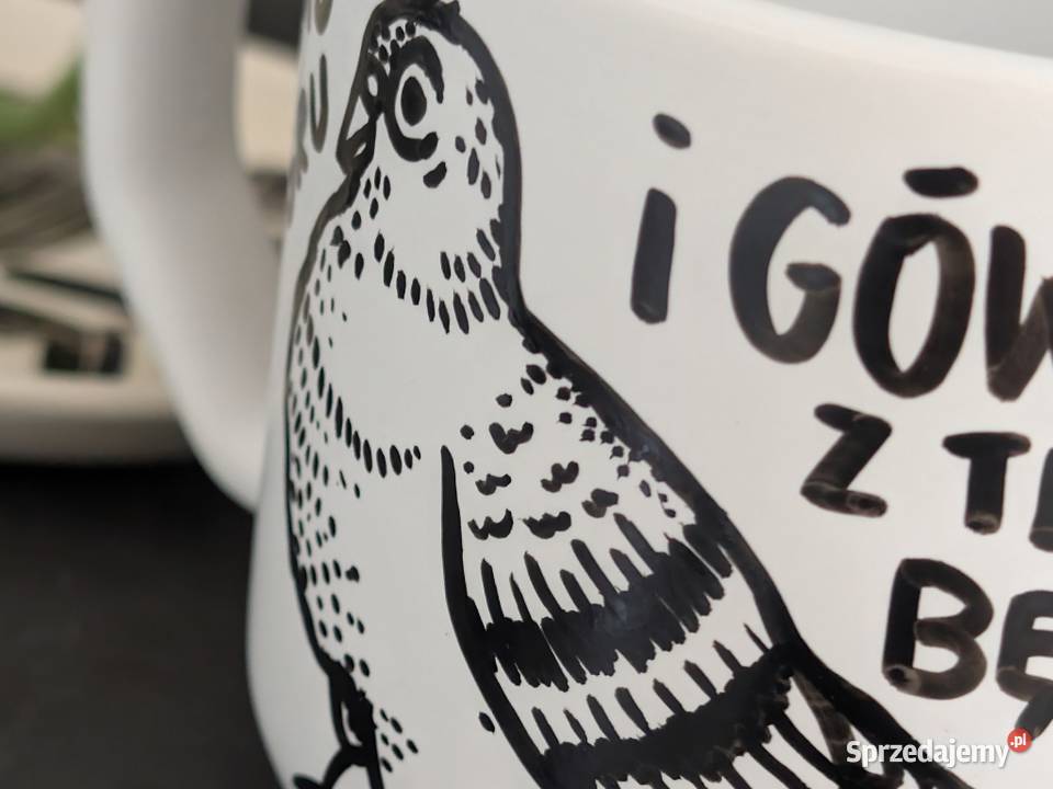 Kubek Ceramiczny Ręcznie Malowany GOŁĄB 300ml Dobrzykowice