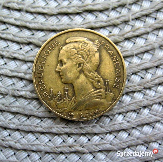 Madagaskar Francuski 20 Frank 1953r Numizmatyka Kalisz sprzedam
