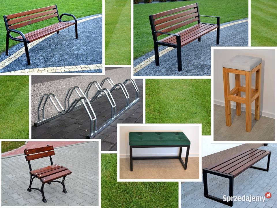 ławka parkowa z podłokietnikiem miejska ogrodowa Zalesie