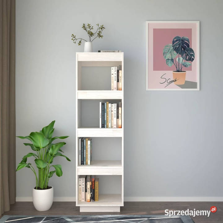Regał na książkiprzegroda biały 40x35x135 drewno Warszawa