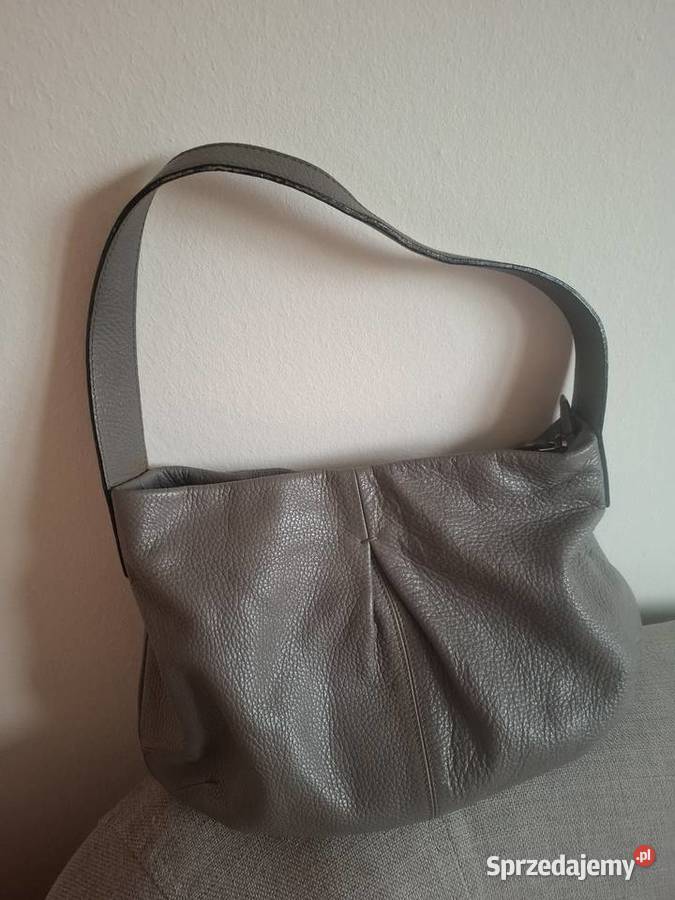 Szara skórzana torebka stan Lublin