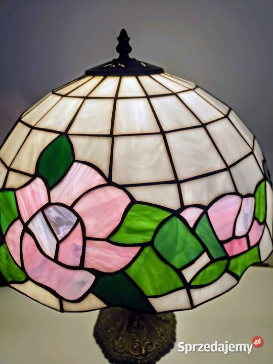 Tiffany lampa mosiężna witrażowa stołowa nocna Zaręba sprzedam