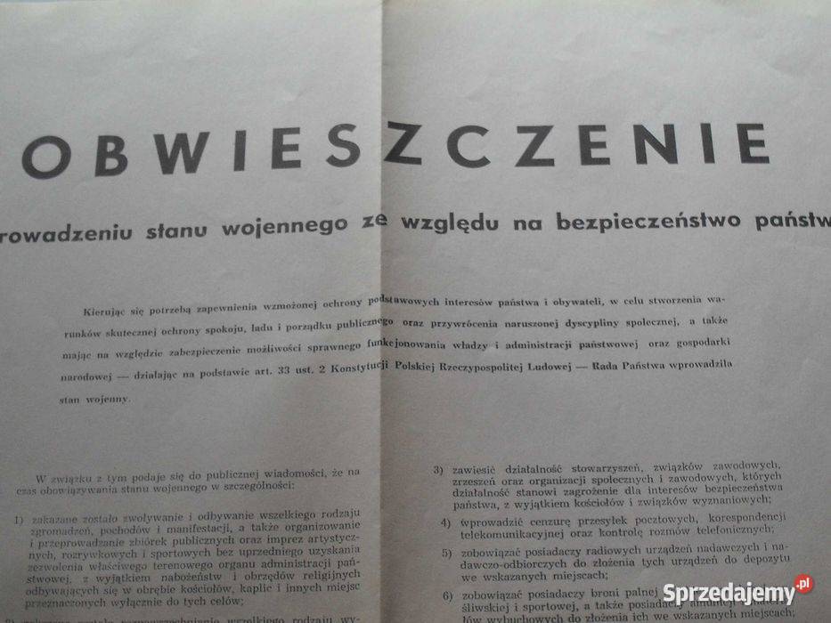 Plakat obwieszczenie o wprowadzeniu stanu dolnośląskie