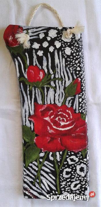 Obraz olejny na desce Maki na łące Rękodzieło śląskie Rydułtowy