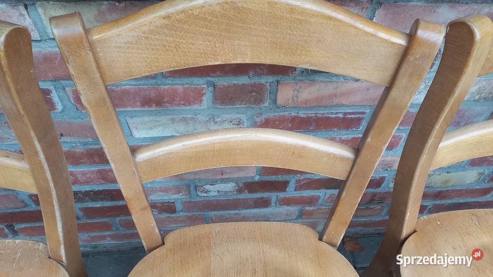 Krzesła dębowe drewniane 4 rustykalne twarde zachodniopomorskie Gawroniec