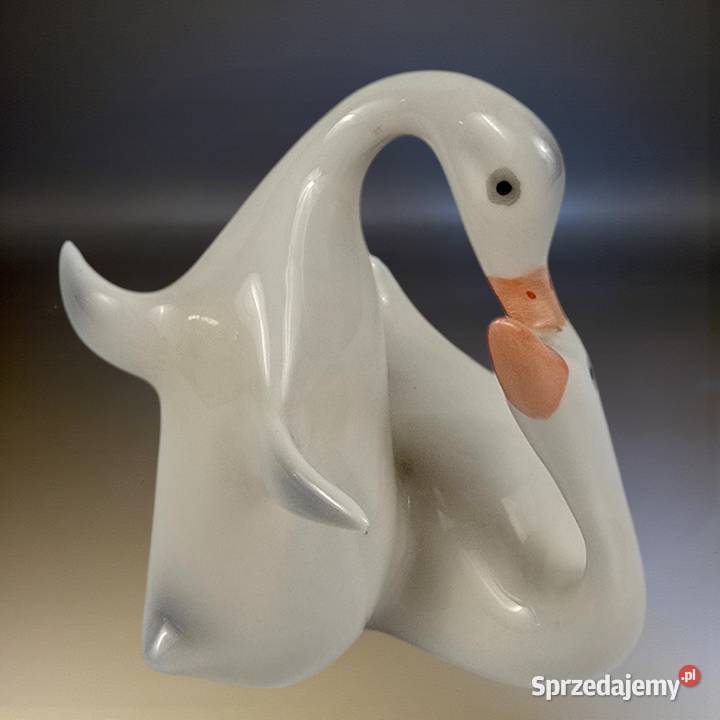 Wyprzedaż Para gęsi porcelana Hollohaza Węgry Porcelana i szkło sprzedam