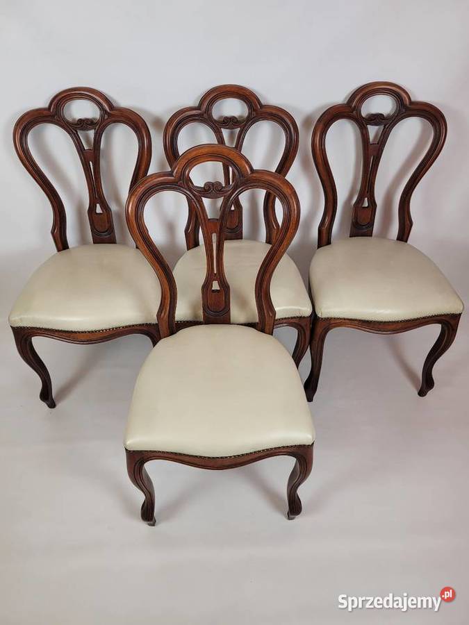 4 Krzesła w stylu Anne Queen 49cm Krzesła Białogard