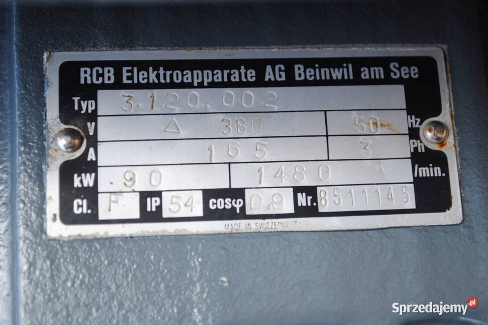 Silnik elektryczny 90kw 1480obrmin RCB typ lubuskie Kargowa