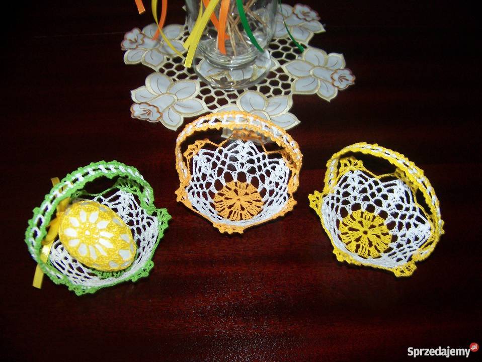 Kurki koszyczki szydełkowe ozdoby łódzkie Zgierz