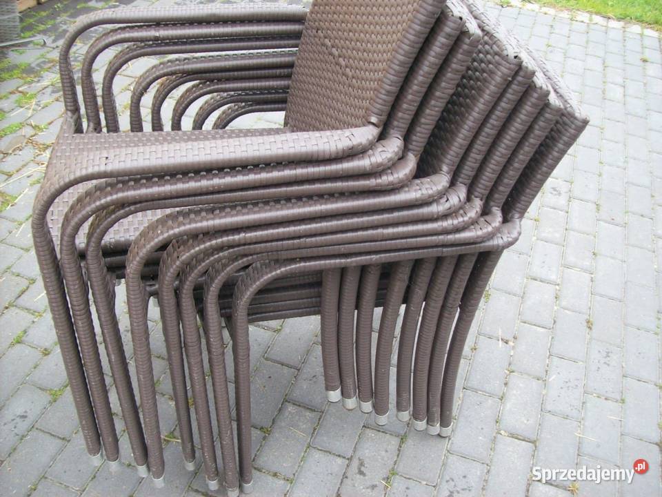 krzesło z techno ratanu kolor ciemny krzesła Głogowa