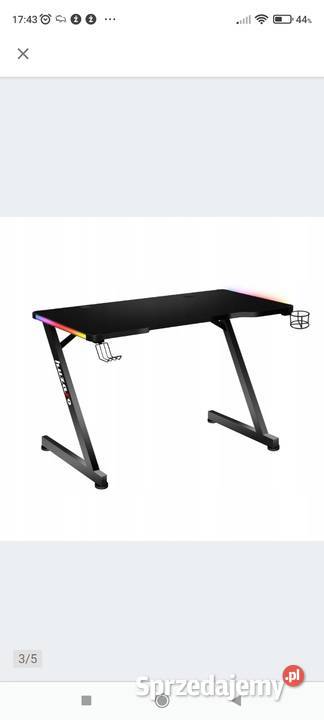 Biurko gamingowe Huzarów Hero 25 RGB carbon mazowieckie Wola Mrokowska