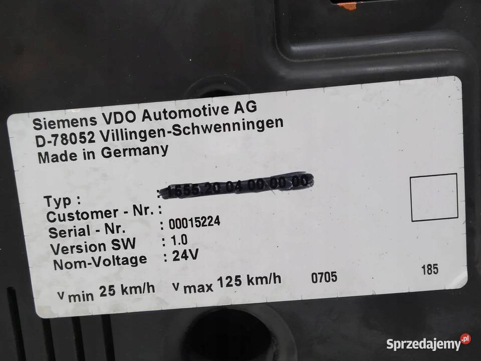 LICZNIK VOLVO 15552004000000 71 D Dennis Eagle osobowe