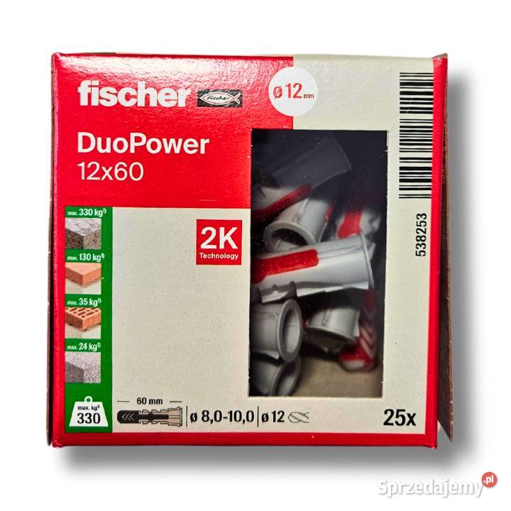 Kołki Montażowe Fischer ROZPOROWE 12x60 25 Do małopolskie