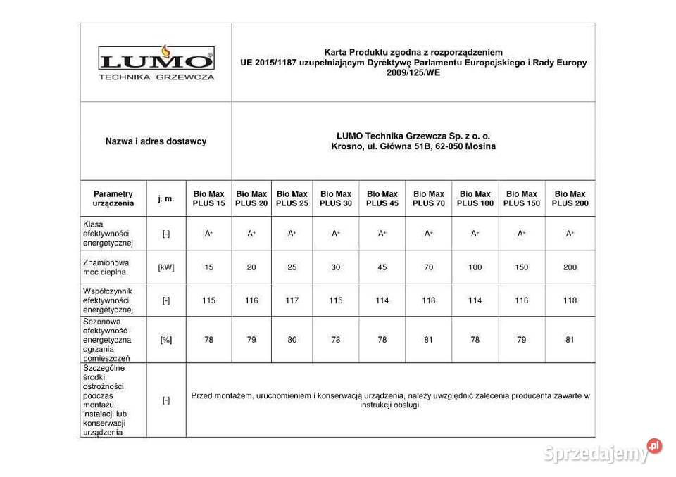 Kocioł na pellet Lumo Bio 15kw zbiornik KIPI kujawsko-pomorskie Golub-Dobrzyń