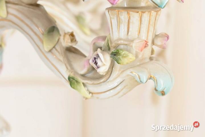 Pałacowy Świecznik z Porcelany Prezent Porcelana Kraków sprzedam