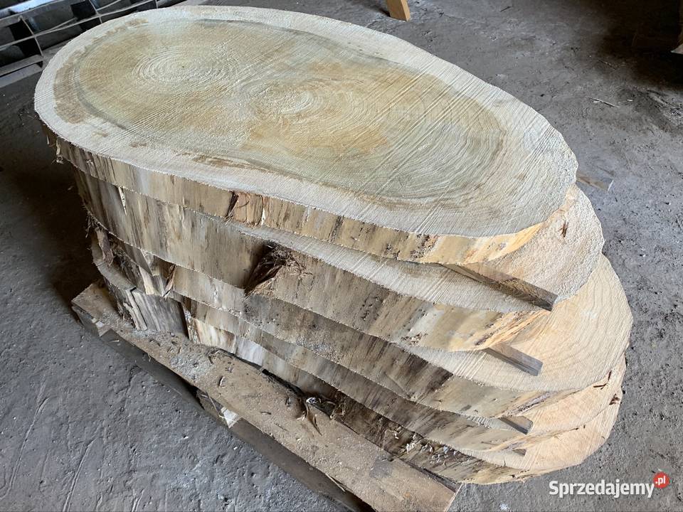 Plastry krążki z topola drewniane na stolik 90cm podlaskie Dryga
