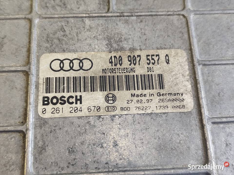 Audi A8 D2 9499 Sterownik Komputer Moduł Silnika Czujniki i sterowniki wielkopolskie