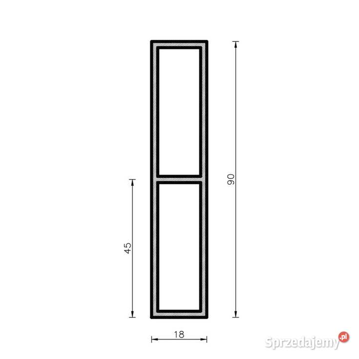 Profil aluminiowy A6085 90x18x15mm małopolskie Tarnów