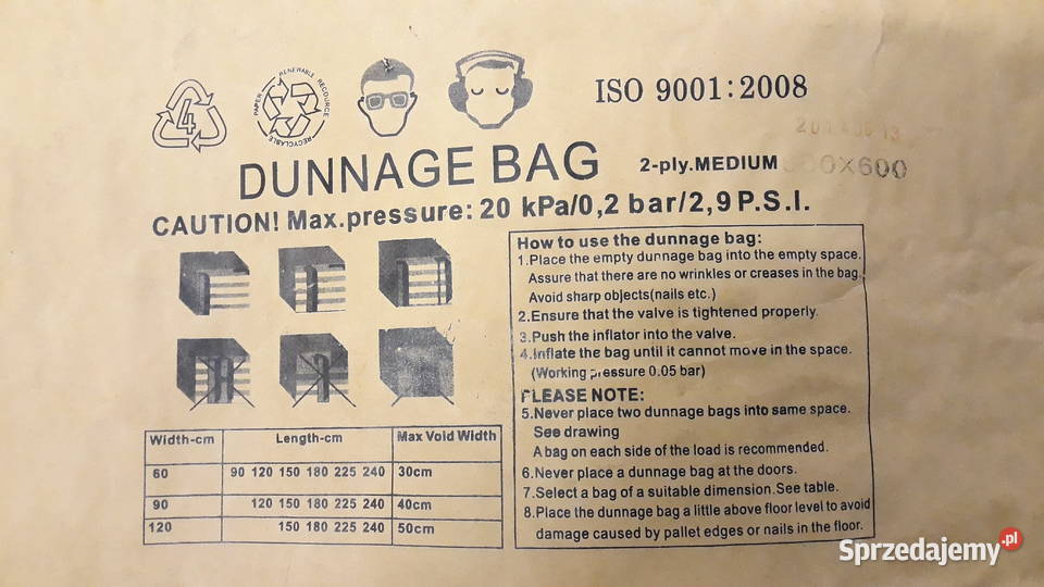 Worki sztauerskie izolacja do transportu 9060 Magazynowanie Izabelin B