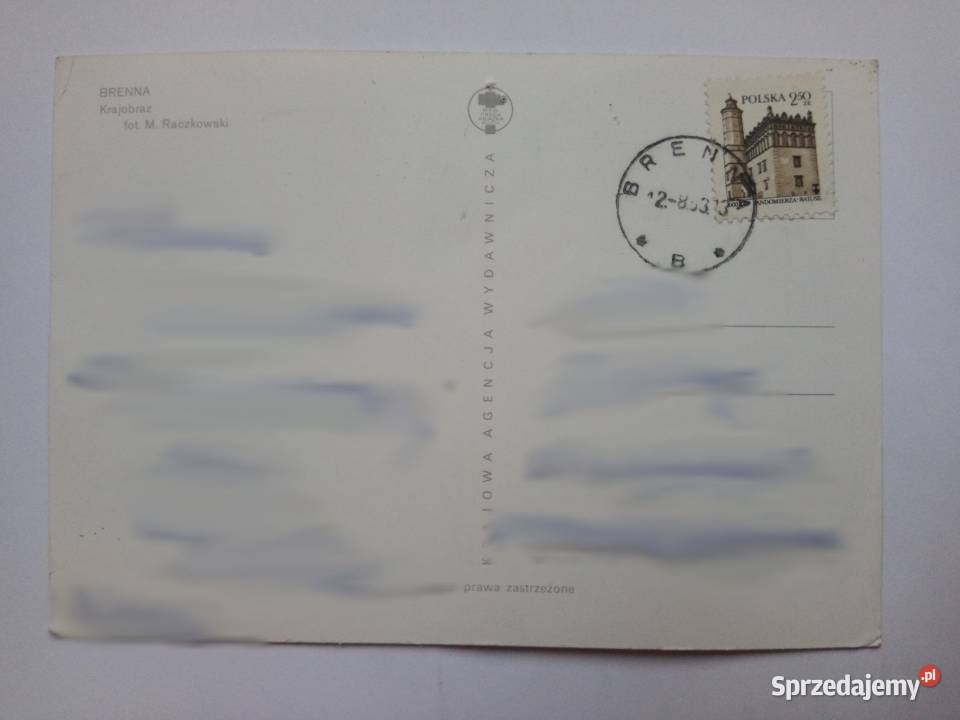 Pocztówka Brenna 1983r Znaczek Dąbrowa Górnicza