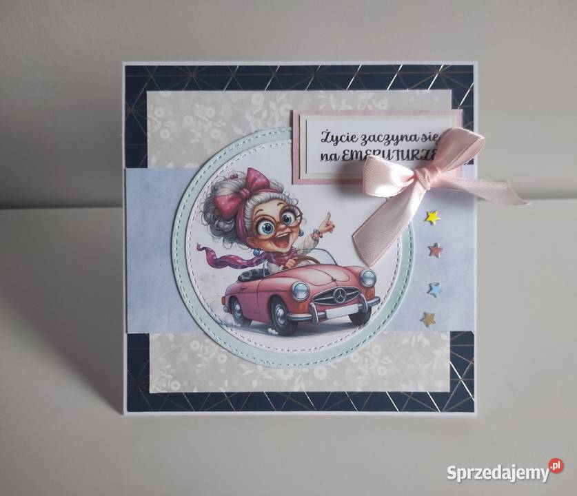 Kartka ręcznie robiona na odejście na emeryturę Łódź