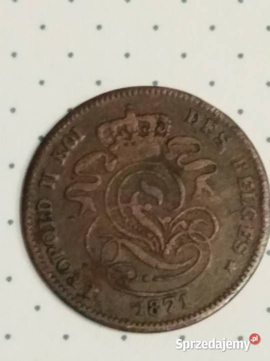 Moneta 2 centymy Belgia 1871 Żary