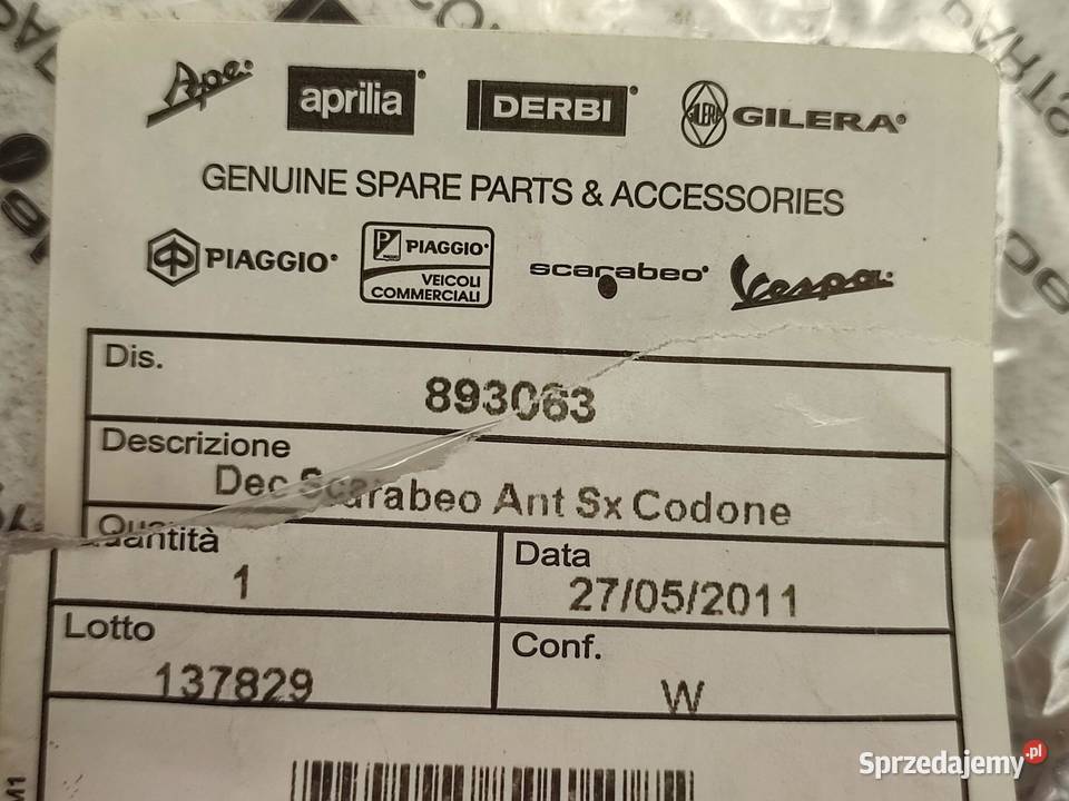 NAKLEJKA SCARABEO ZADUPEK L P APRILIA SCARABEO