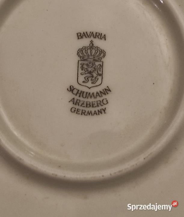 Vintage Schuman Azberg Bawaria Różowy Kwiat Pabianice