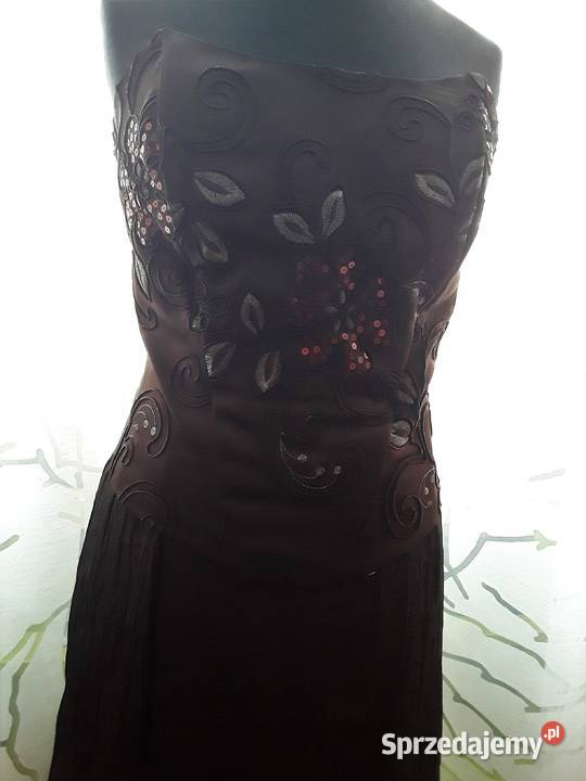 Czekoladowa suknia balowa Only rozmiar XL Rozkloszowana  Spódnice i sukienki Warszawa sprzedam