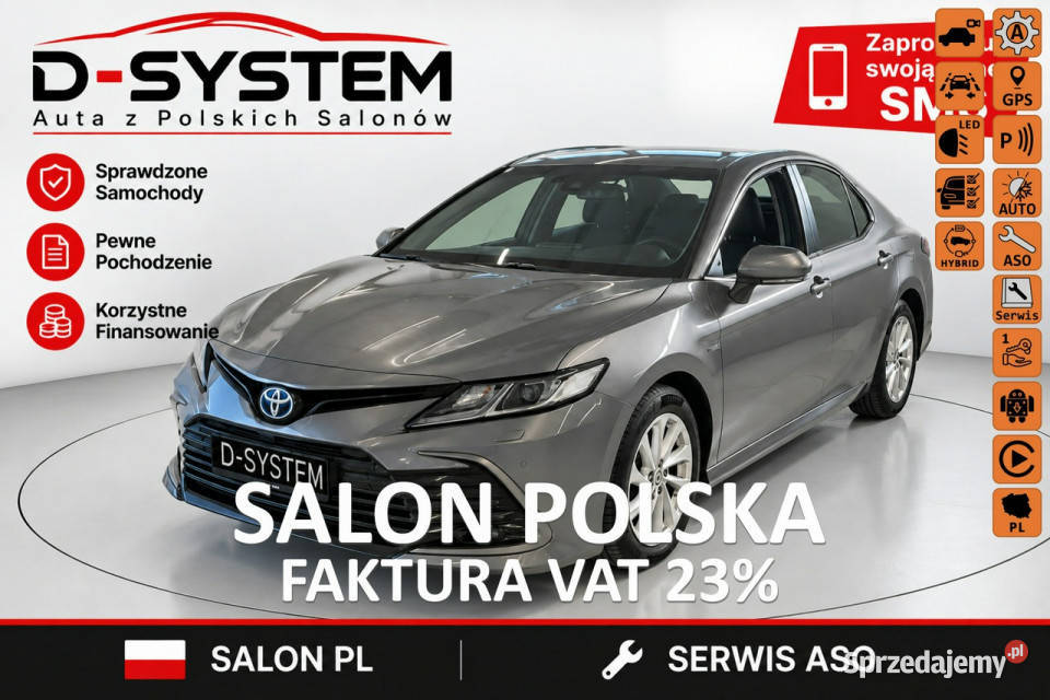 Toyota Camry 2021r Salon Polska 25 HYBRID szary Białystok