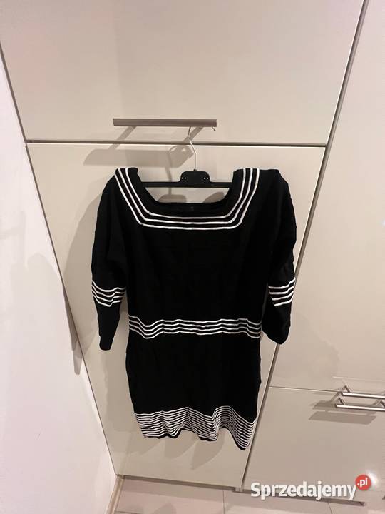 Subtelna Czarna sukienka w paski Bodyflirt L Gdańsk